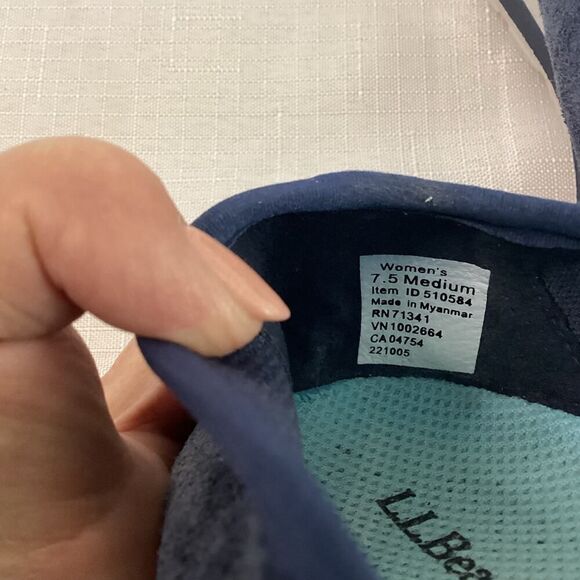 L.L. Bean Women's Back Cove Blue Nubuck Slip On Size 7.5 - Picture 8 of 12